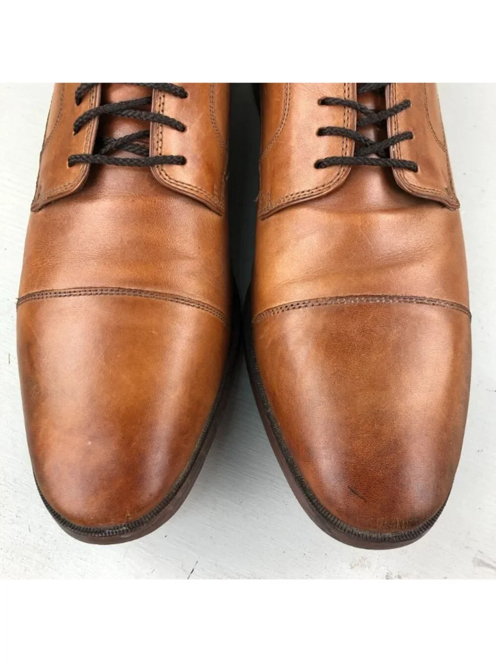 Cole Haan Men's Size 13W Grand.OS Cap Toe Brown Leather Oxfords Dress Shoes